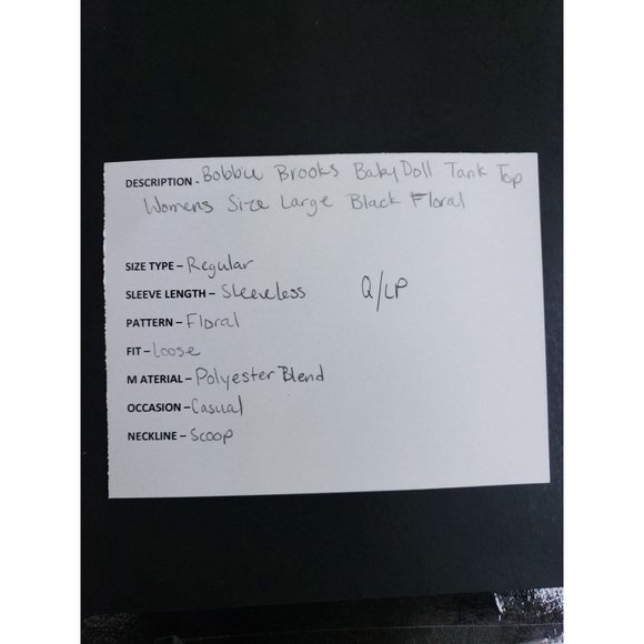 Bobbie Brooks Baby Doll Tank Top Women's Size Large Black Floral - Picture 7 of 8